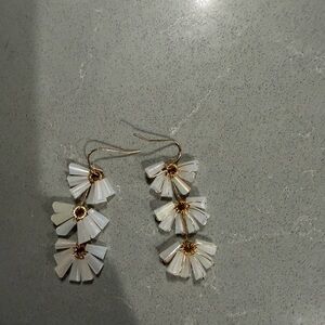 Altar'd State Gold and Cream Floral Earrings
